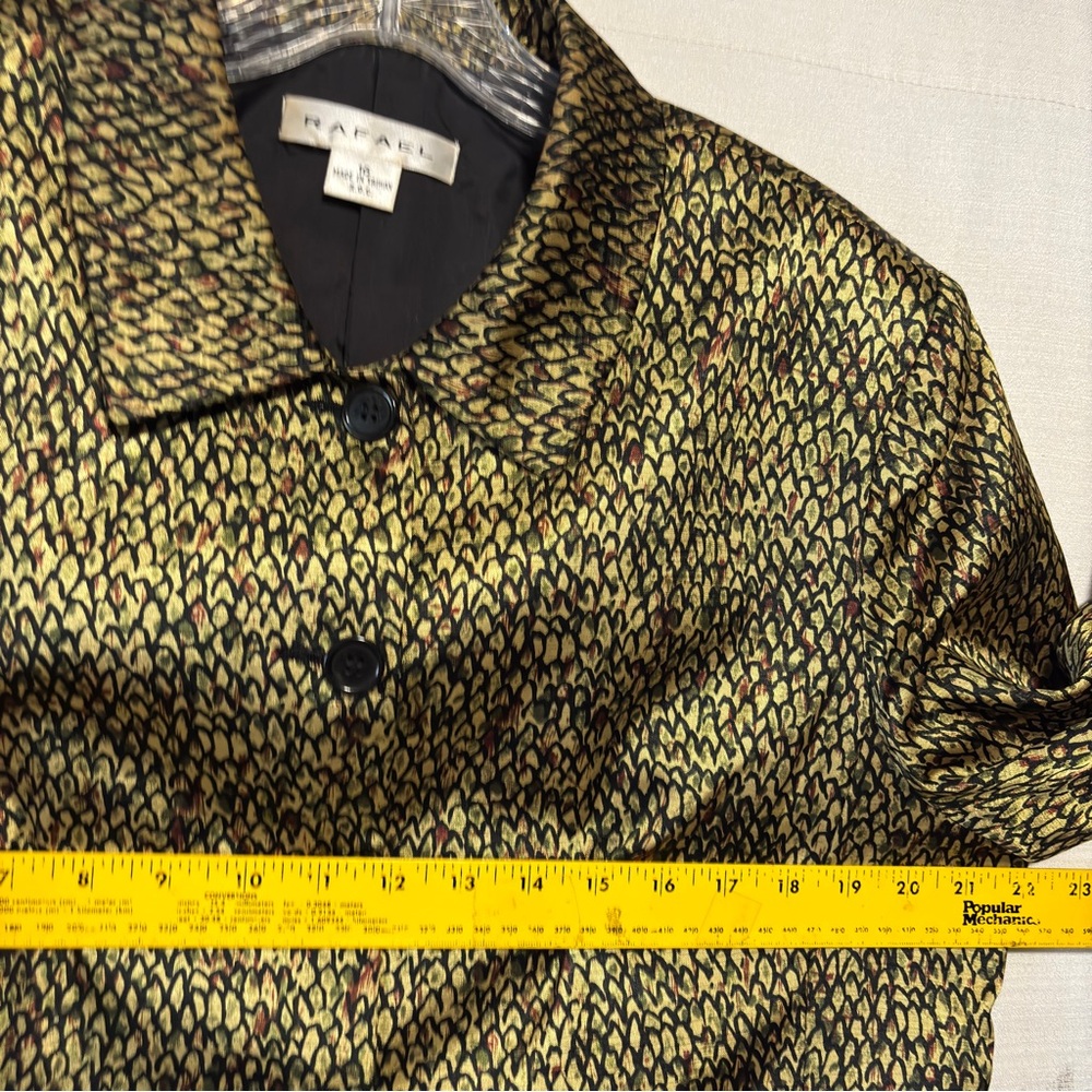 Vtg Rafael Metallic Button Up Jacket Or Top 16 Fi… - image 5